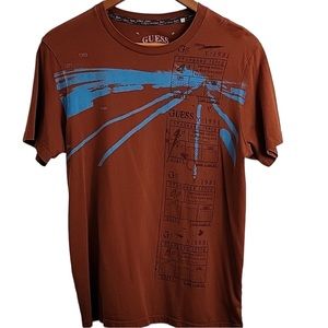 Guess Men's Tshirt In Brown Size S